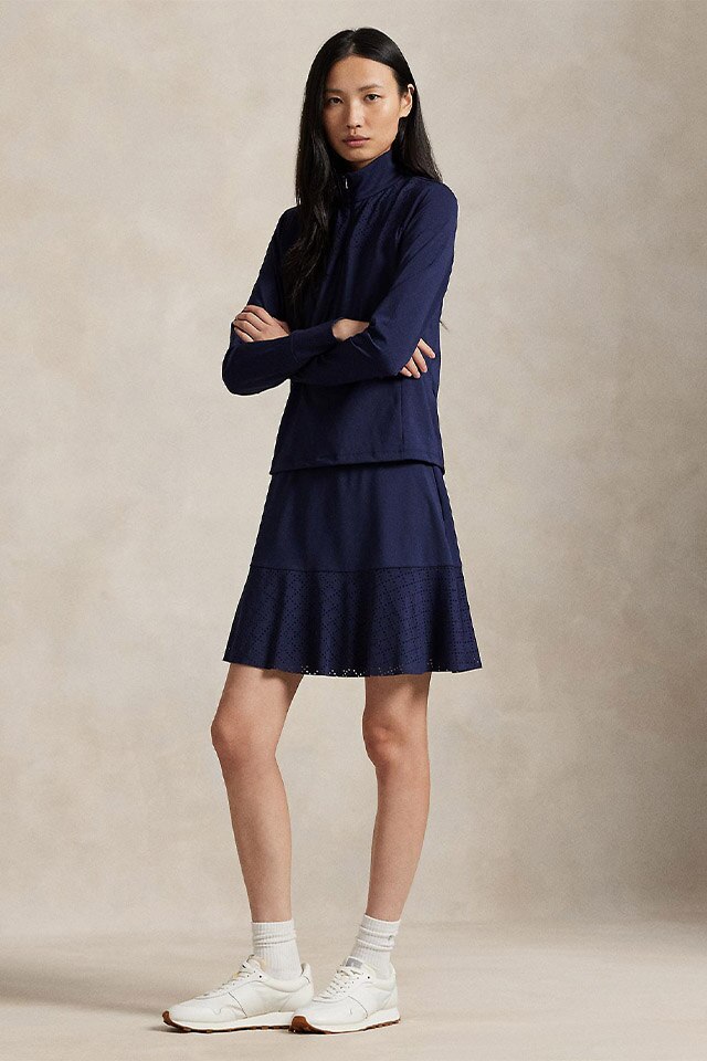 RLX ストレッチ ピケ クォータージップ ポロワンピース レディス