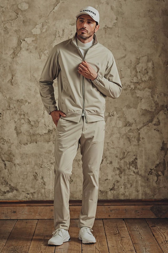 ドットストレッチ キルト袖ニットブルゾン(アウター(ブルゾン