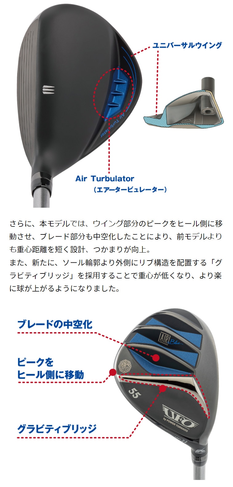 UFO by POWER TORNADO AIR Blue ユーティリティ N.S.PRO 950GH UTILITY