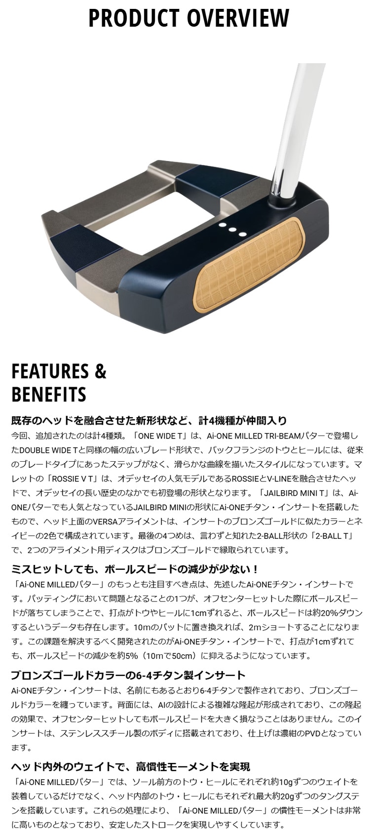 Ai-ONE MILLED JAILBIRD MINI T DB Putter (Putter (Single)) | AI-ONE