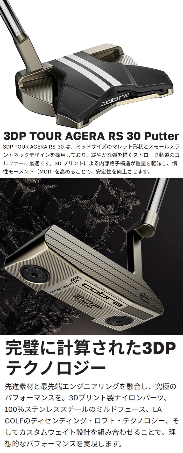 3DP TOUR アゲーラ RS 30 パター(パター（単品）)|cobra(コブラ)の通販