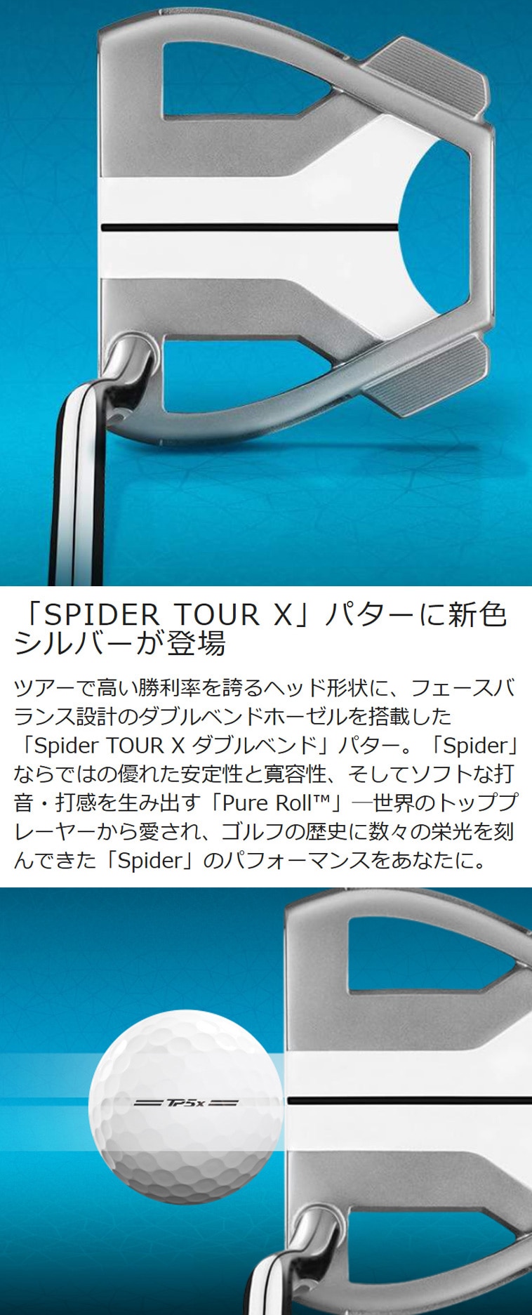 スパイダー ツアー X シルバー TruPath ダブルベンド パター(パター